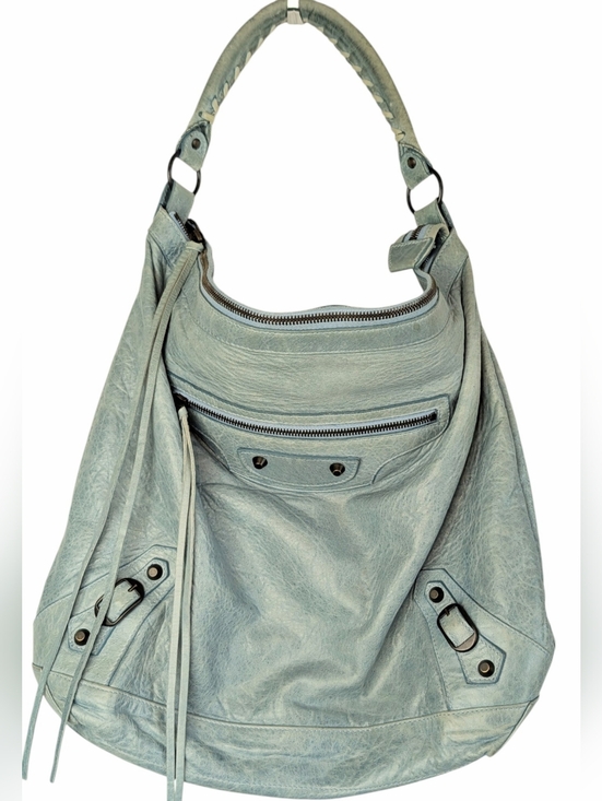 Balenciaga Handbags - Balenciaga Leather Day Hobo Bag Light Blue Green Purse Shoulder Bag